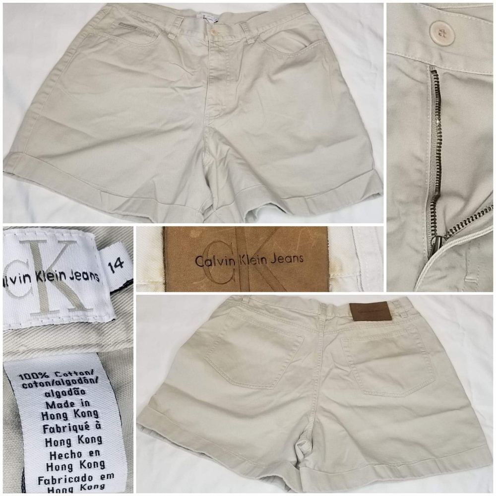 Vintage CK High Waist Chino Shorts Size 14